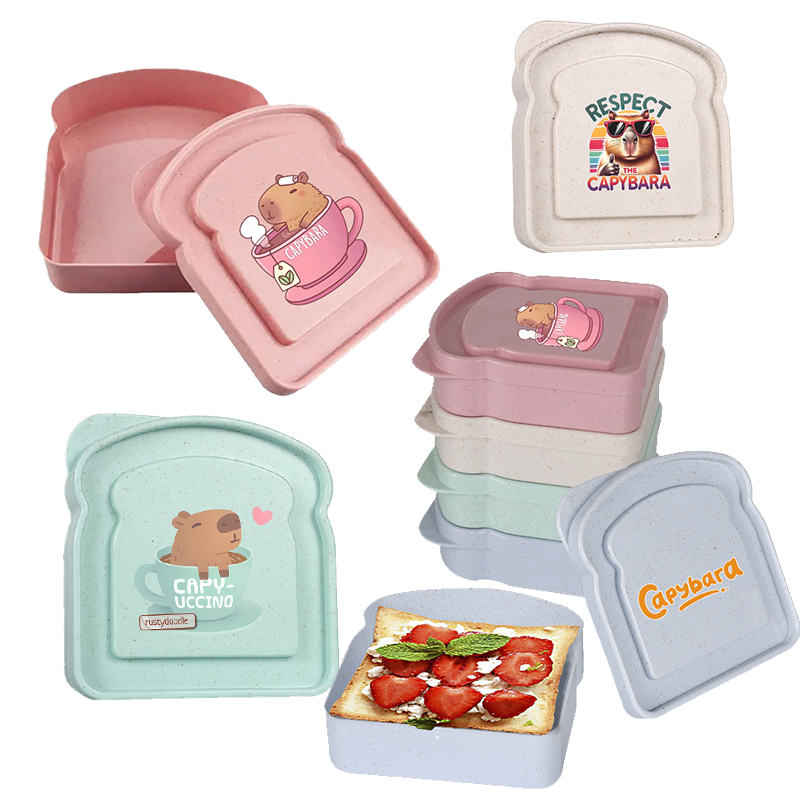 Food Storage With Dividers - Pojemnik na kanapki z kapibarą, pojemnik