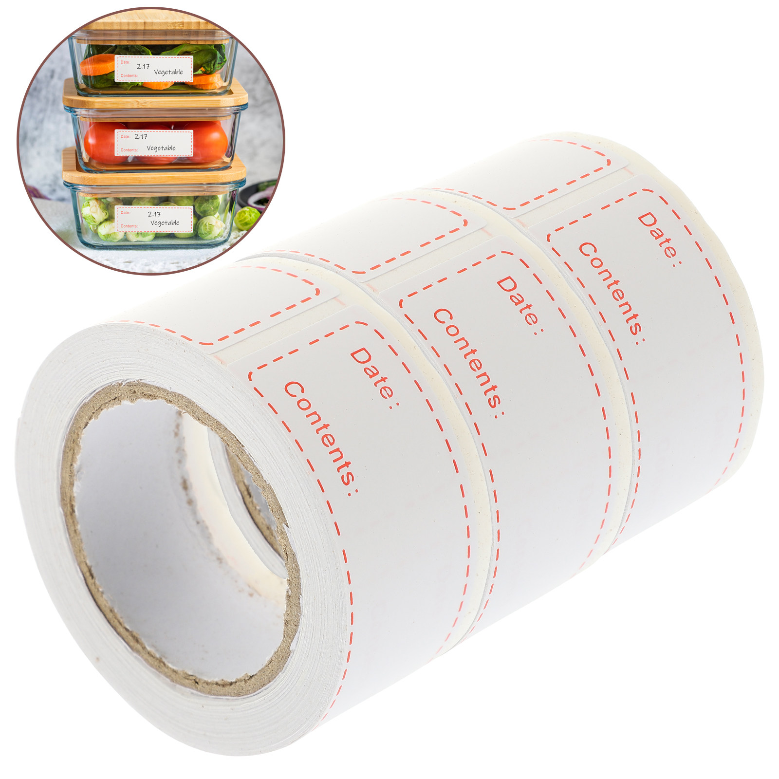 Food Storage Labels - 3 rolki naklejek do etykietowania żywności,