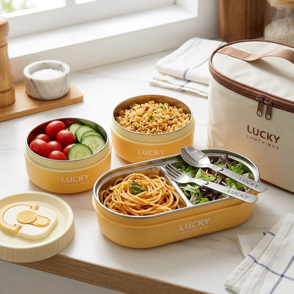 Zestaw pojemników na lunch ze  – Food Storage With Dividers recenzja i cena